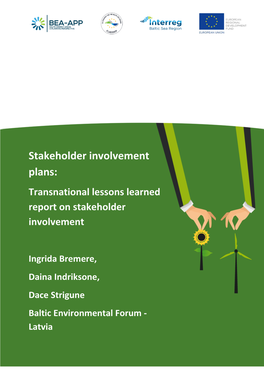 Transnational Lessons Learned Report on Stakeholder Involvement