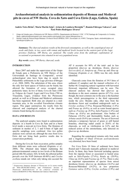 Archaeobotanical Analysis in Sedimentation Deposits of Roman and Medieval Pits in Caves of NW Iberia