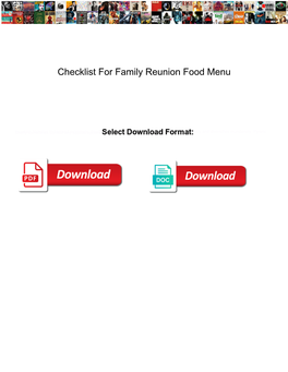 Checklist for Family Reunion Food Menu