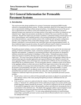 2J-1 General Information for Permeable Pavement Systems