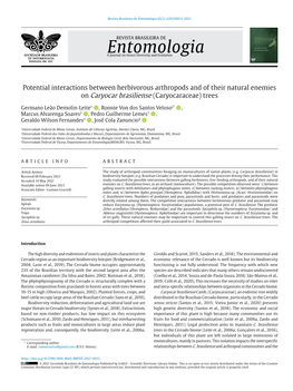 Potential Interactions Between Herbivorous Arthropods and of Their Natural Enemies on Caryocar Brasiliense (Caryocaraceae) Trees