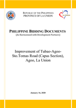 Improvement of Tubao-Agoo- Sto.Tomas Road (Capas Section), Agoo, La Union