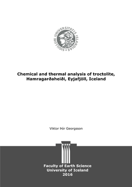 Chemical and Thermal Analysis of Troctolite, Hamragarðaheiði, Eyjafjöll, Iceland