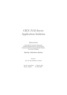 CICS JVM Server Application Isolation