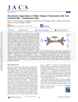 Fluoroarene Separations in Metal–Organic Frameworks with Two