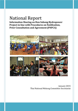 National Report on Information Sharing on Don Sahong