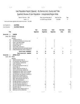 (Special) - by Service Unit, County and Tribe Quarterly Review of User Population - Unduplicated Region Wide