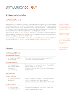 Software Modules: Simulationx