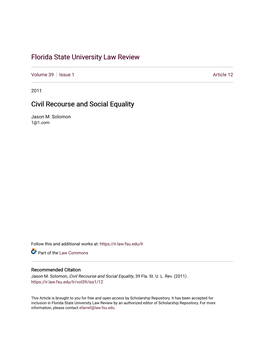 Civil Recourse and Social Equality