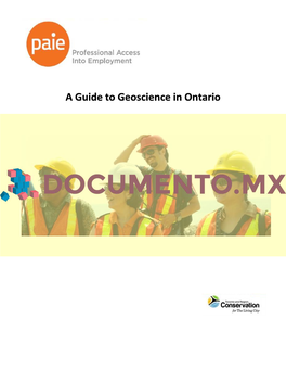 A Guide to Geoscience in Ontario Geoscience & Geotechnical Common Skills