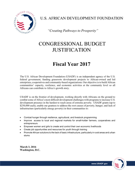 Congressional Budget Justification Fiscal Year 2017