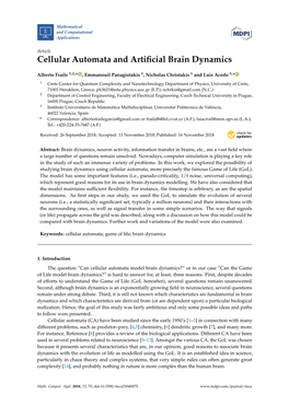 Cellular Automata and Artificial Brain Dynamics