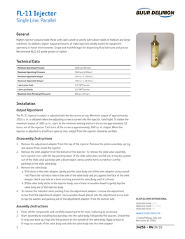 FL-11 Injector Single Line, Parallel