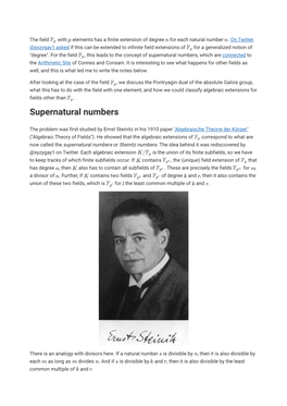 Supernatural Numbers, Which Are Connected to the Arithmetic Site of Connes and Consani