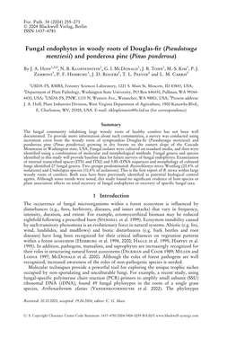 Fungal Endophytes in Woody Roots of Douglas-Fir