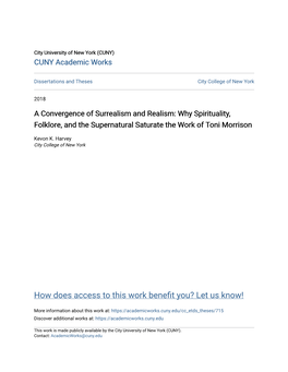 A Convergence of Surrealism and Realism: Why Spirituality, Folklore, and the Supernatural Saturate the Work of Toni Morrison