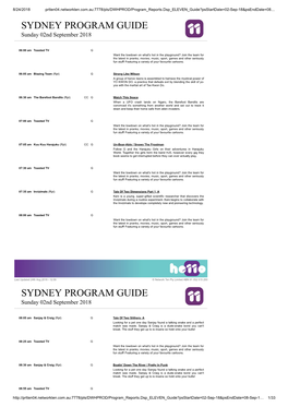 Sydney Program Guide Sydney Program