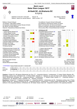 Al-Shahania SC 1:1 (1:1)