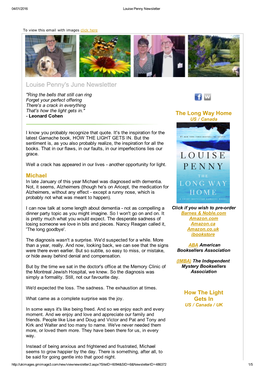 Louise Penny's June Newsletter