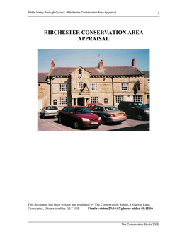 Ribchester Conservation Area Appraisal 1