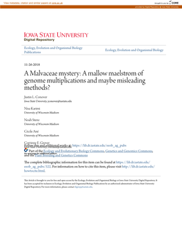 A Mallow Maelstrom of Genome Multiplications and Maybe Misleading Methods? Justin L