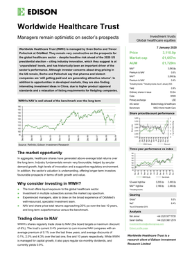 Worldwide Healthcare Trust Managers Remain Optimistic on Sector’S Prospects Investment Trusts Global Healthcare Equities