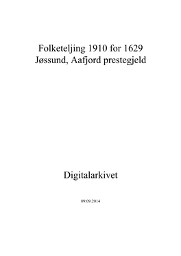 Folketeljing 1910 for 1629 Jøssund, Aafjord Prestegjeld Digitalarkivet