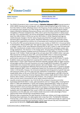 Boosting Buybacks  the COVID-19 Pandemic Had a Mixed Impact on Berkshire Hathaway’S (BRK) Financial Results in 2020