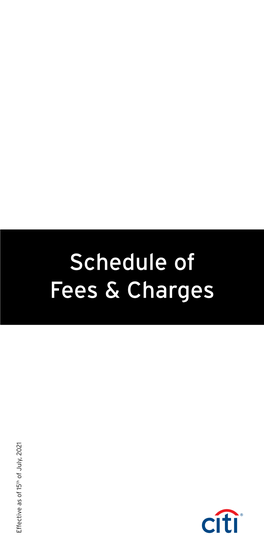 Schedule of Fees & Charges