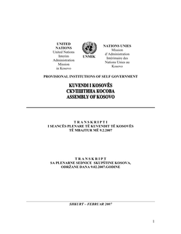 Seanca Plenare Filloi Në Orën 12,00,Nč Sallčn E Kuvendit Tč Kosovës