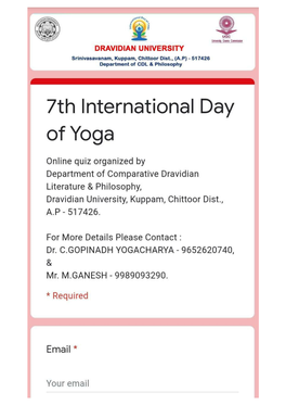 Online Quiz Details-7Th International Day of Yoga