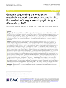 Genomic Sequencing, Genome-Scale Metabolic Network Reconstruction