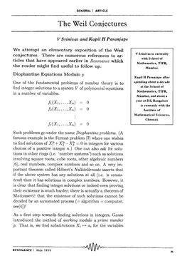 The Weil Conjectures