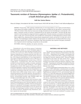 Hymenoptera: Apidae Sl: Protandrenini