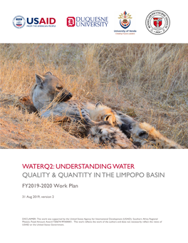 Waterq2: Understanding Water Quality and Quantity in the Limpopo Basin