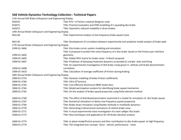 SAE Vehicle Dynamics Technology Collection : Technical Papers