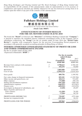 Fullshare Holdings Limited 豐盛控股有限公司