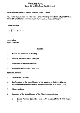 (Public Pack)Agenda Document for Derry City and Strabane District