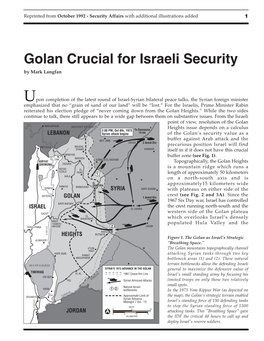 Golan Crucial for Israeli Security by Mark Langfan