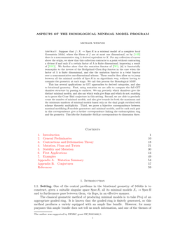 Aspects of the Homological Minimal Model Program