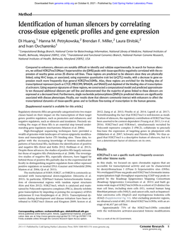 Identification of Human Silencers by Correlating Cross-Tissue Epigenetic Profiles and Gene Expression