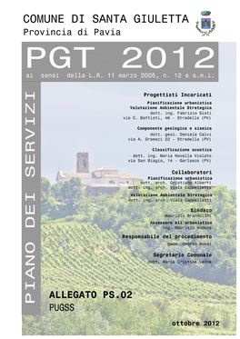 (PV) – PGT 2012 – PIANO DEI SERVIZI. Allegato PS.02 PUGSS