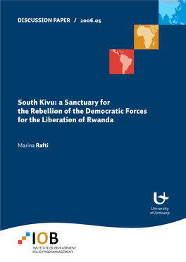 South Kivu: a Sanctuary for the Rebellion of the Democratic Forces for the Liberation of Rwanda