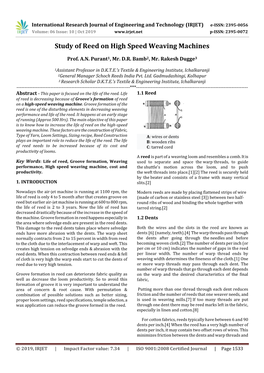 Study of Reed on High Speed Weaving Machines