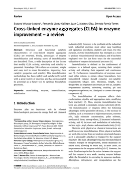 Cross-Linked Enzyme Aggregates (CLEA) in Enzyme Improvement – a Review