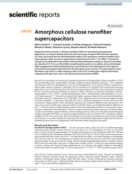 Amorphous Cellulose Nanofiber Supercapacitors