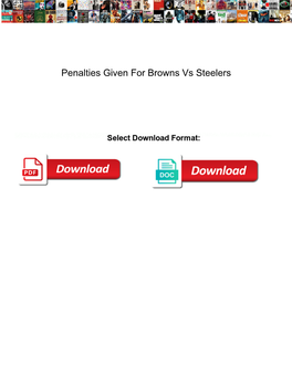Penalties Given for Browns Vs Steelers
