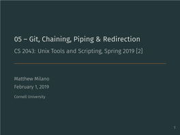 05 – Git, Chaining, Piping & Redirection