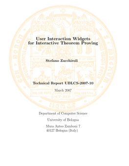 User Interaction Widgets for Interactive Theorem Proving