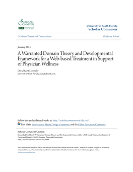 A Warranted Domain Theory and Developmental Framework for a Web-Based Treatment in Support of Physician Wellness